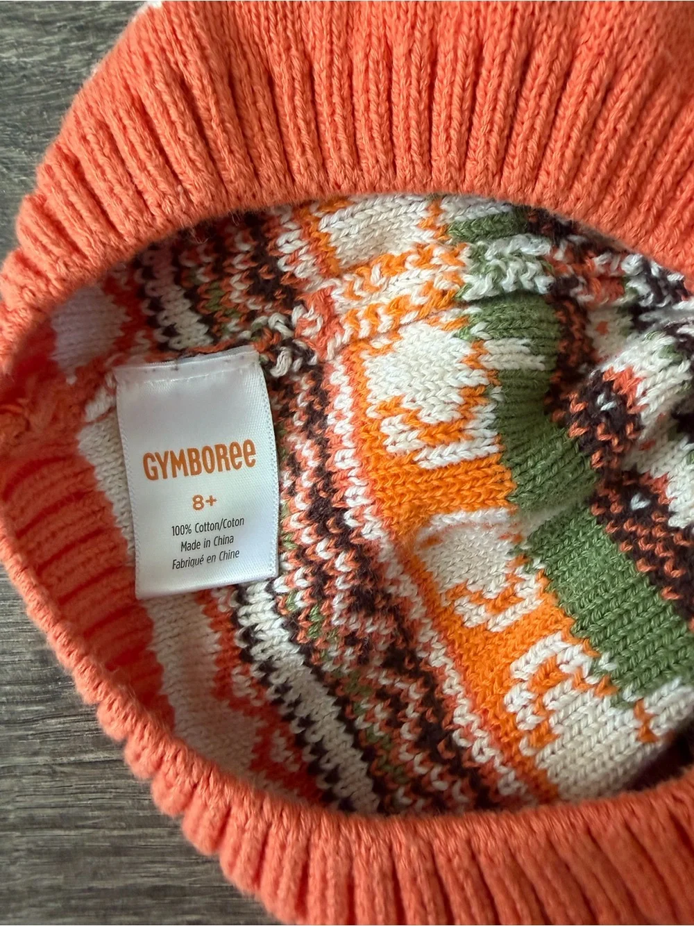 Gymboree Orange Pumpkin Knit Dress with Matching Hat & Tights, Sz. 12